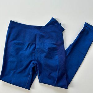 Dark royal navy blue scrunch butt activewear seamless leggings size S